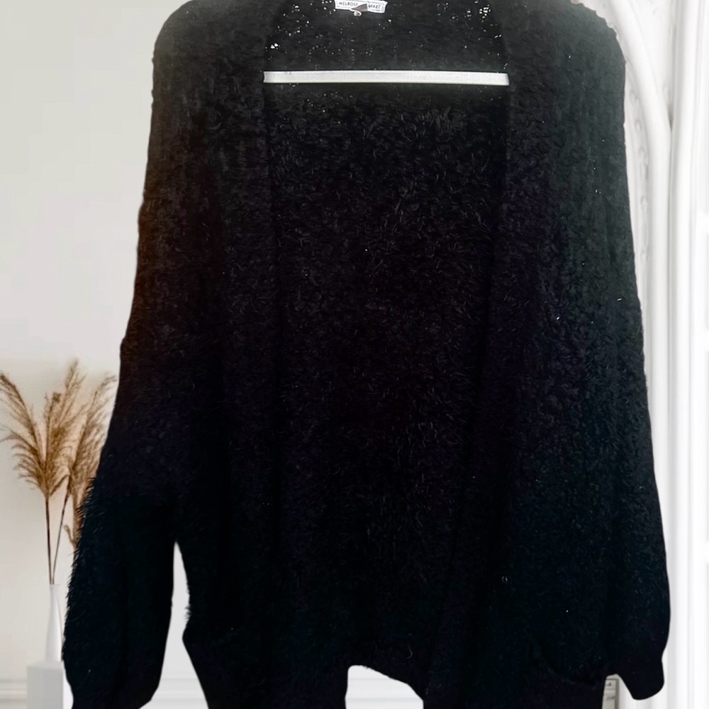 Melrose and Market Black Textured Cardigan